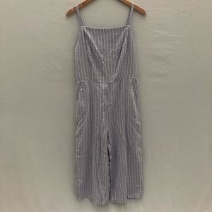 NWT Old Navy Blue Striped Jumpsuit Sz L